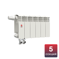 Биметаллический радиатор НРЗ ПРОФИ 200/100 5 секций, 550 Вт, нижнее подключение