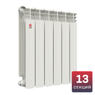 Биметаллический радиатор НРЗ ПРОФИ 500/100 13 секций, 2665 Вт, боковое подключение