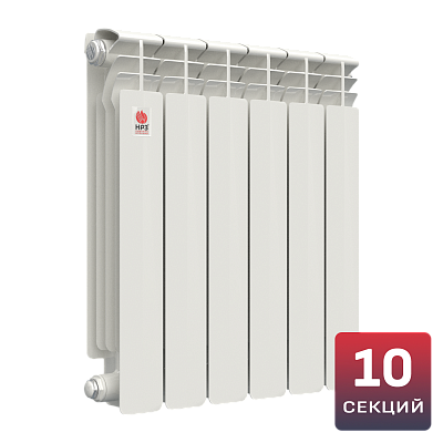 Биметаллический радиатор НРЗ ПРОФИ 500/100 10 секций, 2050 Вт, боковое подключение