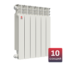 Алюминиевый радиатор НРЗ ЛЮКС 2.0 500/100 10 секций, 2000 Вт, боковое подключение