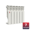 Алюминиевый радиатор НРЗ ЛЮКС 2.0 350/100 7 секций, 1050 Вт, боковое подключение